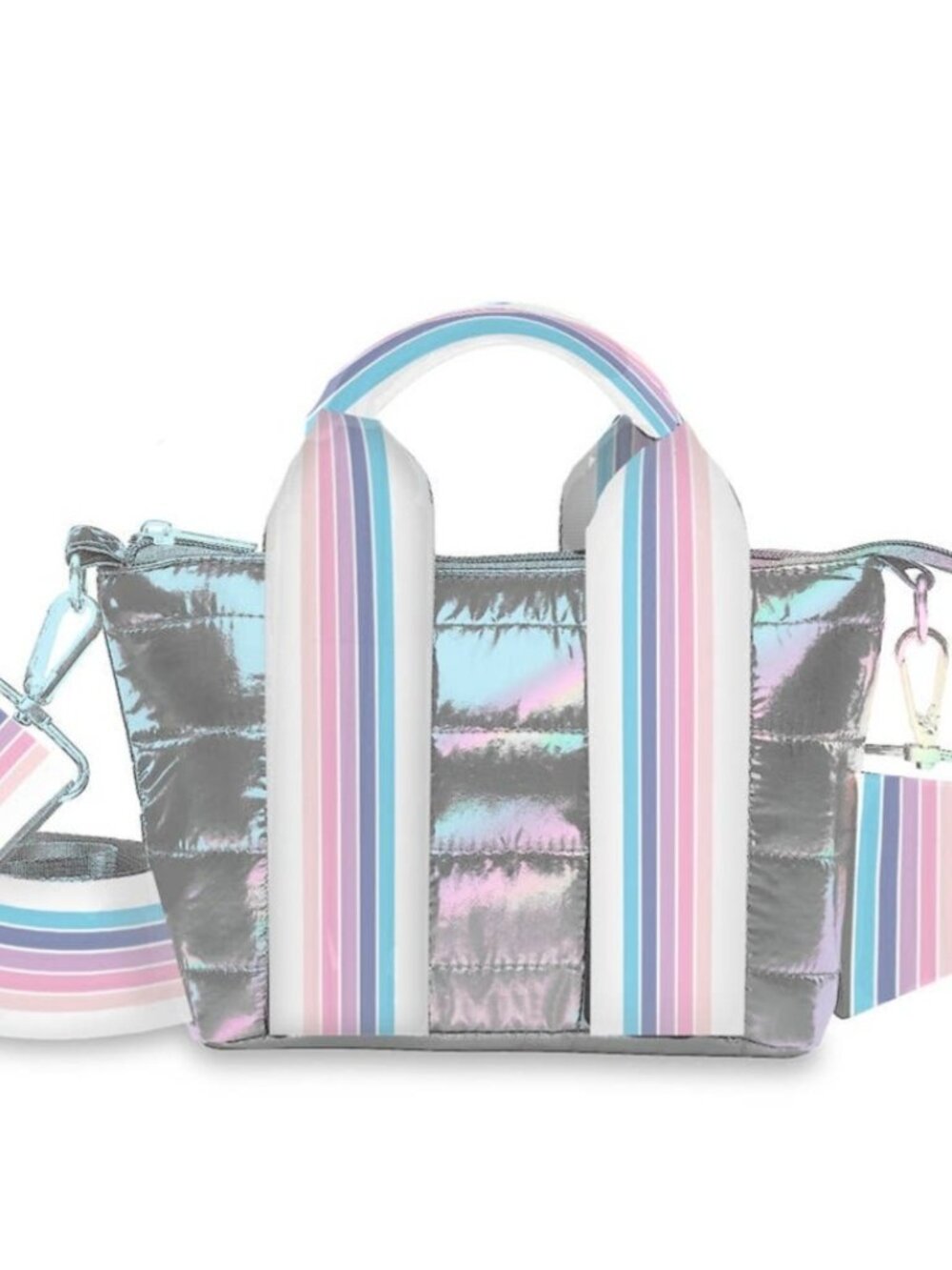 Iridescent Puffer Tiny Tote Bag